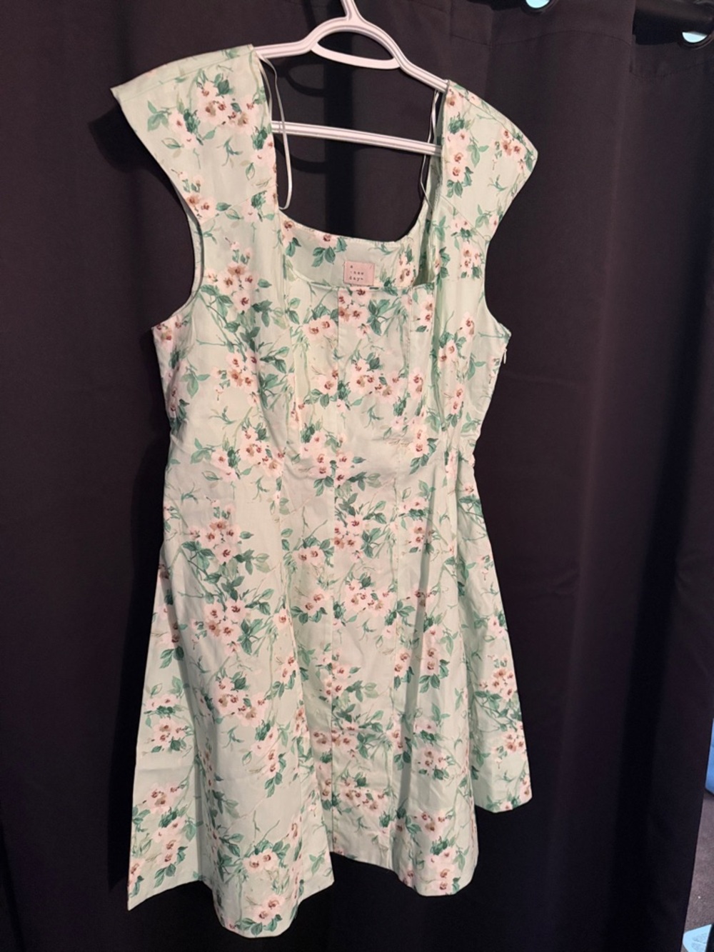 a new day Mint Green Floral Fit-and-Flare Dress
